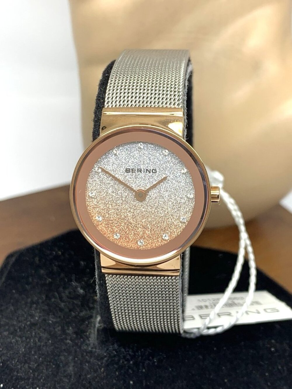 Bering Women's Watch 10126-0663 Quartz Two Tone 25mm Petite Mesh Stainless Steel